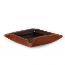 Leder-Ablageschale / Ablage aus Leder cognac/braun 4308-5